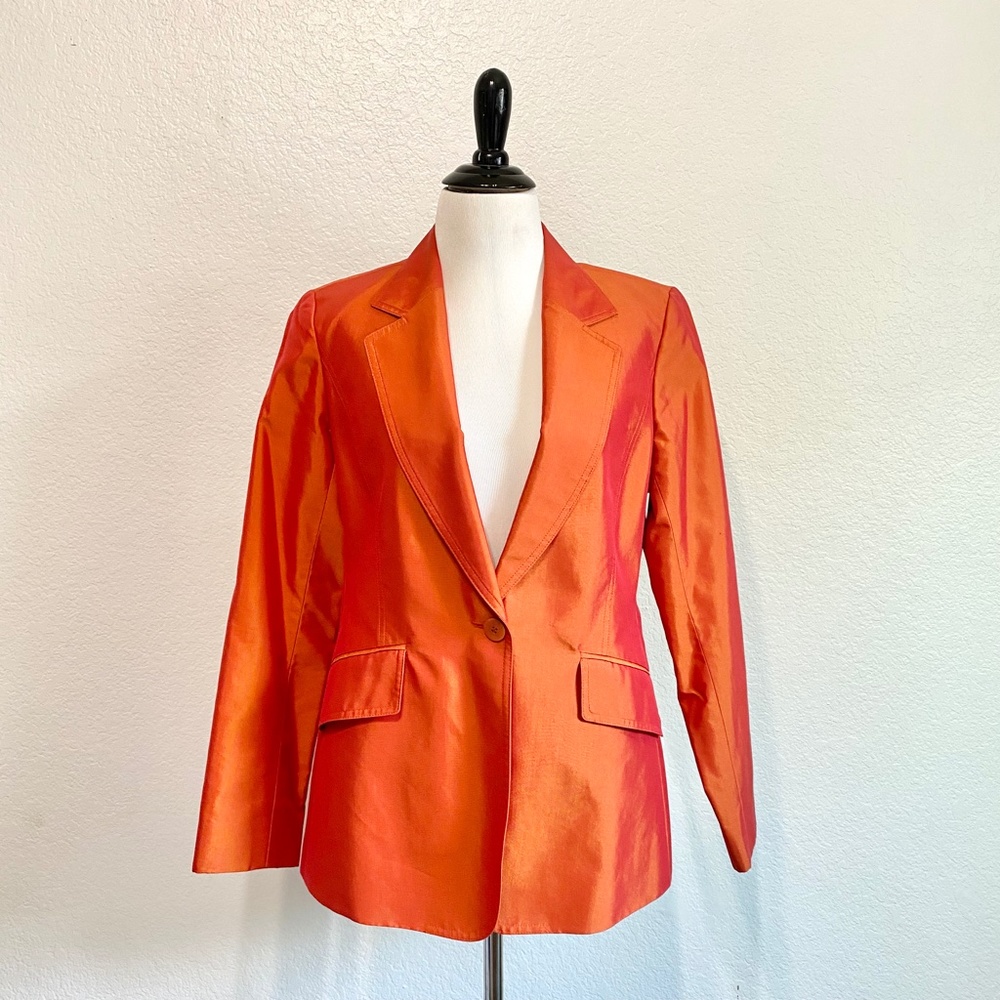 Lafayette 148 Orange Monochromatic Blazer